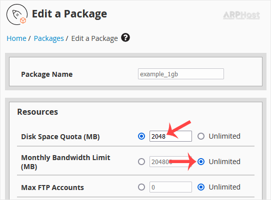 whm-reseller-modify-save-package.gif